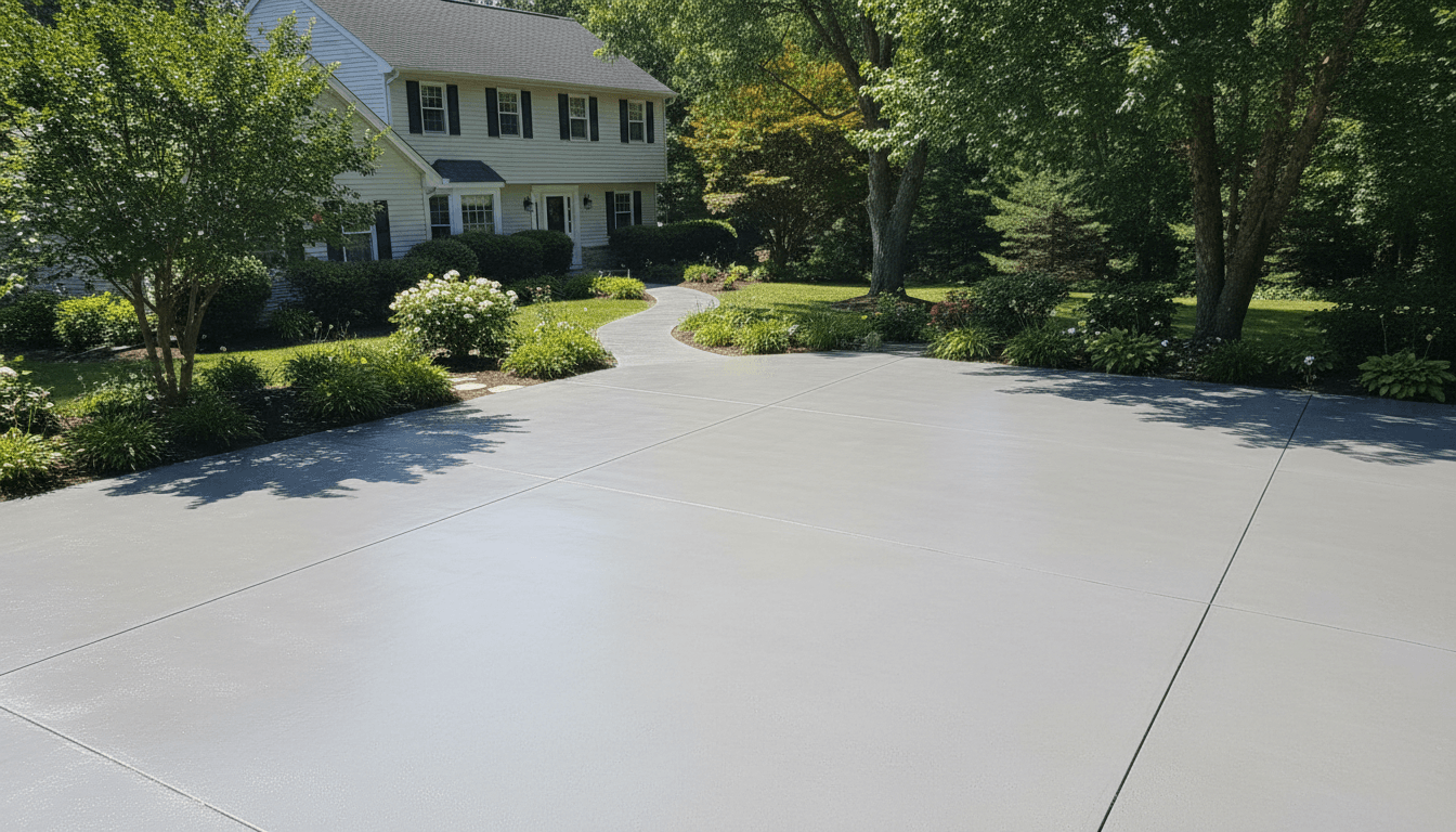 Old spalling porch slab transformed into a smooth modern concrete porch
